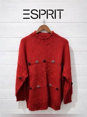 VINTAGE ESPRIT SPORT 💯 wool knit sweater size XXL oversized ⚠️